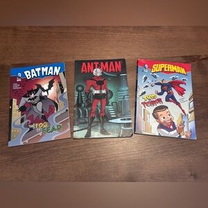 Set of three: Ant-Man Comic Book (2015), Batman and Superman storybooks (2013)